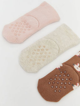 Bask?l? K?z Bebek Soket ?orap 3l?