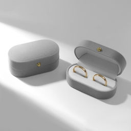 Футляр под серьги, кольца, Овал вытянутый, бархатный, 7.5?4?3 см, серый