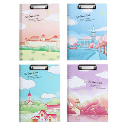 Планшет с прижимом формат А4 картон Пейзаж, МИКС