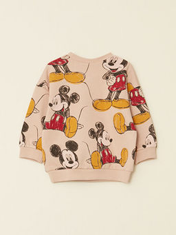 Bisiklet Yaka Uzun Kollu Mickey Mouse Bask?l? Erkek Bebek Sweatshirt - Waikiki фото 2