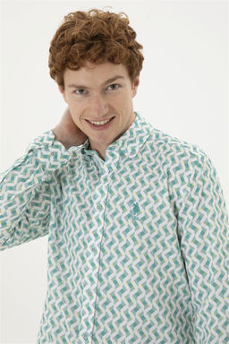 Мужская мятная рубашка с длинным рукавом - U.s. polo assn фото 2