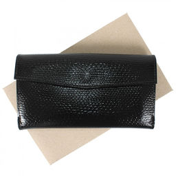 Портмоне женское Croco-ПР-954 натуральная кожа 3 отд, 17 карм, черный змея (201) 209307  фото 5