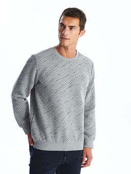 Bisiklet Yaka Uzun Kollu Erkek Sweatshirt