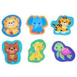 Пазлы контурные Половинки "Дикие животные" Baby Toys