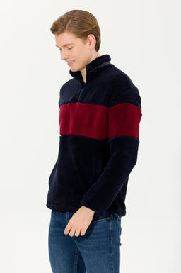 U. S. Polo Assn Мужской темно-синий комфортный свитшот с воротником стойкой - U.s. polo assn фото 3