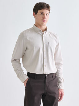 Regular Fit K?sa Kollu Gabardin Erkek G?mlek