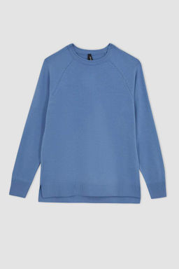 Свитер обычного кроя с круглым вырезом - Defacto фото 7