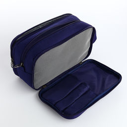 Косметичка дорожная на молнии с ручкой, с 3 отделами, Good trip, синяя - Simaland фото 3