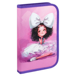 Пенал школьный Феникс+, арт.72092/ БАЛЕРИНА С БАНТОМ (без наполнения, 21,2х13,5х2,7 см, полиэстер,