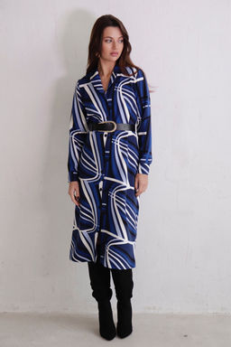 Martichelli Платье-рубашка с английским воротником с принтом  фото 15