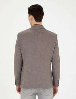 A__k Kahverengi Slim Fit %100 Ka_mir Ceket