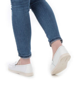 03-B416-1 WHITE Лоферы женские (натуральная кожа)