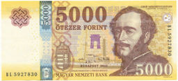 Банкнота 5000 форинтов 2023 года Венгрия