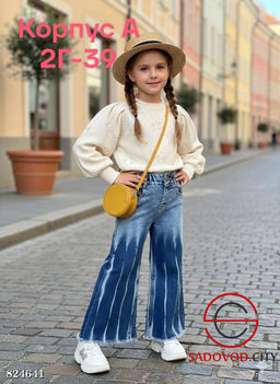 Джинсы для девочки на резинке