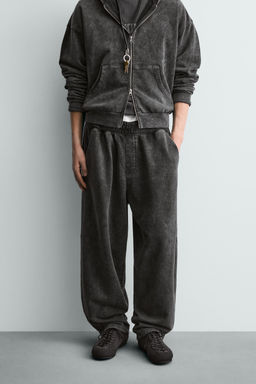 PANTAL?N JOGGER BALLOON FIT LAVADO / Antracita oscuro - Zara фото 2