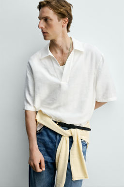 CAMISA POLO FLUIDA PESPUNTES / Crudo - Zara фото 5