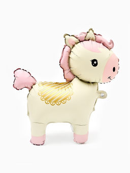 Цена за 2 шт. Воздушный шар фольгированный 3D 25" "Лошадка" цвет кремовый, под воздух