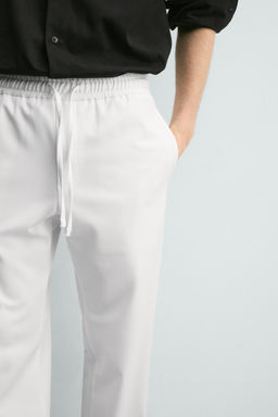 PANTAL?N CINTURA JOGGER CONFORT / Blanco - Zara фото 6