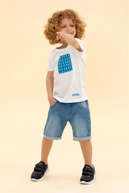 Детская белая футболка с круглым вырезом Неожиданная скидка в корзине