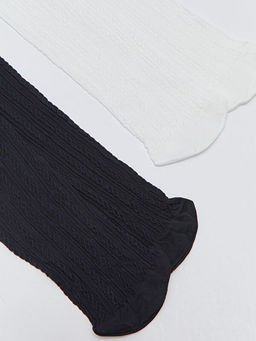 Kendinden Desenli K?z ?ocuk K?lotlu ?orap 2li - Waikiki фото 2