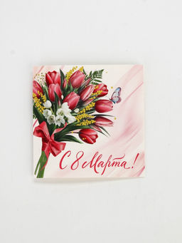 Цена за 20 шт. Открытка-мини «С 8 Марта», 7×7 см