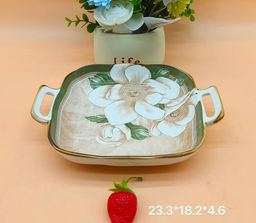 Блюдо квадратное с ручками 23 см / B35 /уп 40/