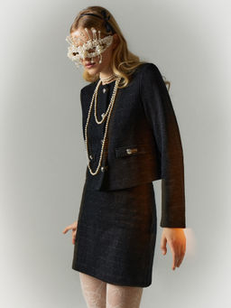 ЮБКА ЖЕНСКАЯ клетка на черном 152805 - Mark formelle фото 2