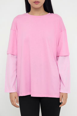 Teen Antrasit Dokuma Garni Detayl? Oversize/Genis Kal?p Uzun Kollu Orme T-Shirt TWOAW26TS00003 - Trendyolmilla фото 3