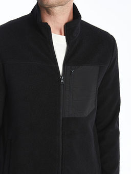 Dik Yaka Uzun Kollu Polar Erkek Fermuarl? Sweatshirt