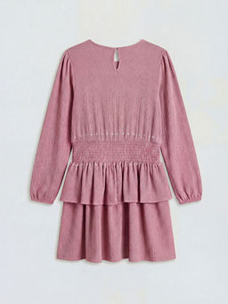 Bisiklet Yaka F?rf?rl? Ta? Detayl? K?z ?ocuk Elbise