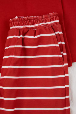 K?rm?z? Yumusak Dokulu Bask?l? Regular Orme Unisex Cocuk Pijama Tak?m? TKDAW26PT00004 - Trendyolmilla фото 2