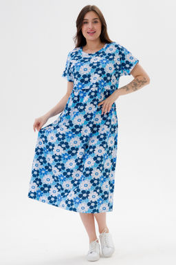 Платье женское из кулирки Миранда голубая ромашка - Амадэль фото 2