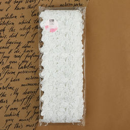 Кружево гипюровое, 85 мм, 6.8±0.5 м, цвет белый