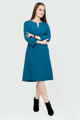 Платье А-силуэта однотонное бирюзовое - Odis фото 2