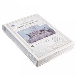 Постельное белье, комплект 2-х спальный "Клетка на сером", 4 предмета: пододеяльник 175х215см, евро-простыня 220х240см, 2 наволочки 70х70см с клапаном-запахом, микрофибра 80г/м2, упаковка "классическая" ПВХ 32х41см, "Домашняя мода" (Россия)