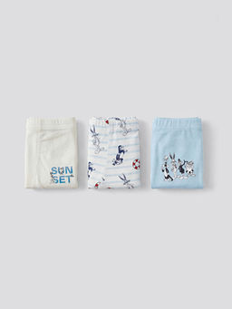 Erkek ?ocuk Looney Tunes Bask?l? Boxer 3l?
