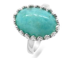 Кольцо из серебра амазонит, СПН4064