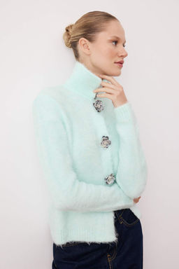 Vizon Gul Dugme Detayl? Buklet Iplikli Triko H?rka TWOAW26HI00109 - Trendyolmilla фото 9