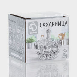 Сахарница Доляна «Гранатовый браслет», 180 мл, 8.5×10 см, стекло