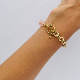 Браслет из Розового кварца с цепочкой 16 см - Радуга самоцветов фото 3