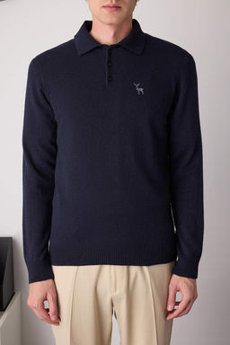 TRENDYOL MAN Lacivert Slim Fit Yunlu Polo Yaka Dugmeli Smart Triko Kazak TMNAW23KZ00238 - Trendyolmilla фото 22