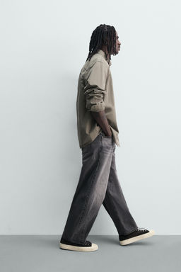 JEANS RELAXED BARREL FIT PINZAS / Gris - Zara фото 6