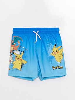 Beli Lastikli Pikachu Bask?l? Erkek ?ocuk Deniz ?ortu