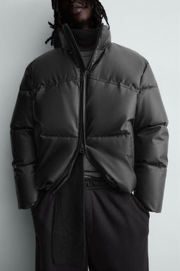 LEATHER EFFECT QUILTED JACKET - Zara фото 16