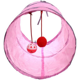 Игровой туннель для животных "МурМяу", цвет розовый, 46*25см