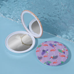 Зеркало складное «Flamingo Love», d=7.5 см, рисунок МИКС