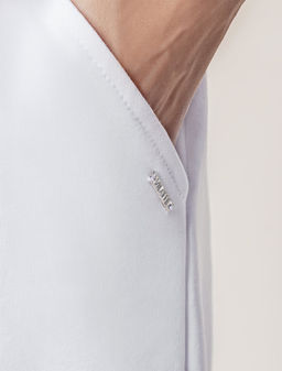 VILATTE / Шорты из тончайшего футера на резинке и отделкой с открытыми срезами  фото 3