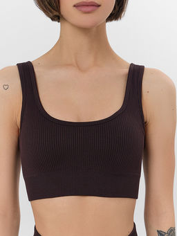 Топ женский спортивный коричневый