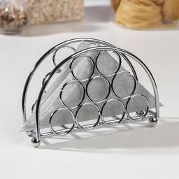 Салфетница Доляна «Ринго», 14.5×4.5×9.5 см, хромированная