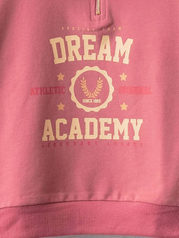 Dik Yaka Bask?l? Uzun Kollu K?z ?ocuk Sweatshirt ve E?ofman Alt? - Waikiki фото 3